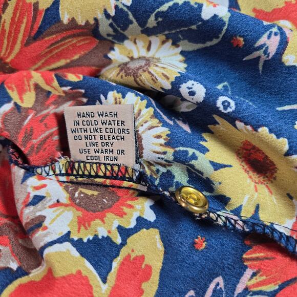 Speed Control NY Wom LG Fall Floral Multicolor Shirt Dress Groovy Retro 70s Boho - Picture 12 of 15